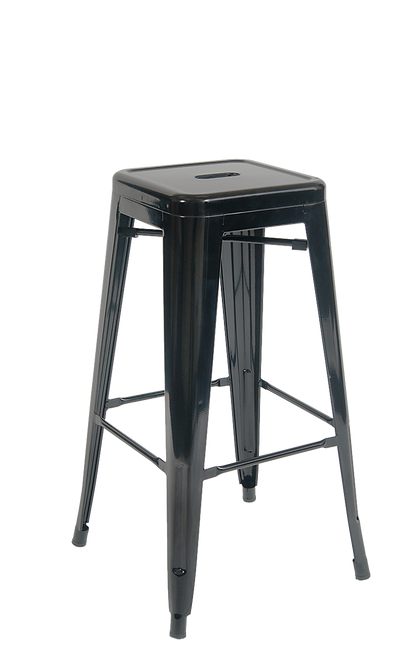 Indoor Backless Steel Barstool in black finish | Seats and Stools