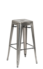 Indoor Backless Steel Barstool in clear coat finish | Seats and Stools