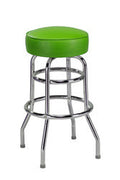 Retro Double Ring Bar Stool with Round Seat