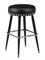 Square Bar Stool Base with Nickel-Spaced Nail Trim | Seats and Stools 