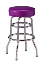 Retro Double Ring Bar Stool with Round Seat, 16" seat size | Seats and Stools 
