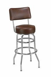 Retro Double Ring Bar Stool with Back, 14" seat | Seats and Stools 