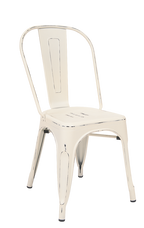 Indoor Steel Chair in antique white finish | Seats and Stools 