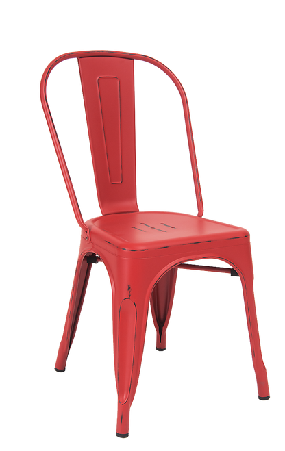Indoor Steel Chair in antique red finish | Seats and Stools 