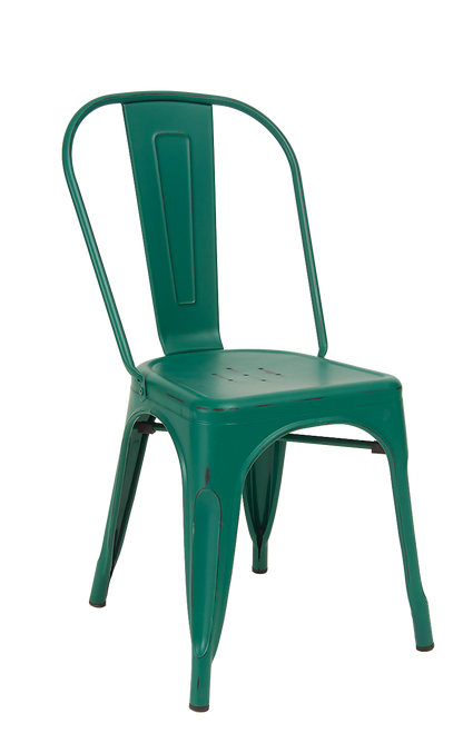 Indoor Steel Chair in antique green finish | Seats and Stools 