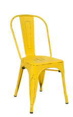 Indoor Steel Chair in antique yellow finish | Seats and Stools 