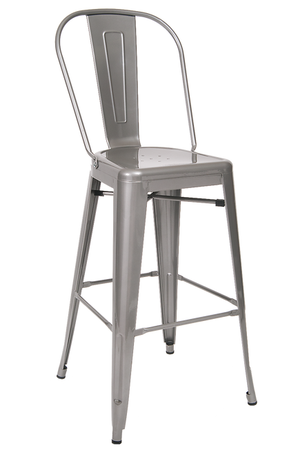 Indoor Steel Bar Stool in light grey finish | Seats and Stools 
