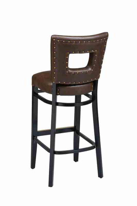 Our Jade Open Back Bar Stool is made from solid beechwood and is built to withstand commercial use. Create the perfect look for your home, restaurant or bar by choosing from a variety of wood finishes, a large fabric and vinyl selection, and multiple frame sizes. More about it: 

- 31" Height Stool  45" H X 18" W X 20" D
- 24" Height Stool  38" H X 18" W X 20" D
- 26" Height Stool  40" H X 18" W X 20" D
