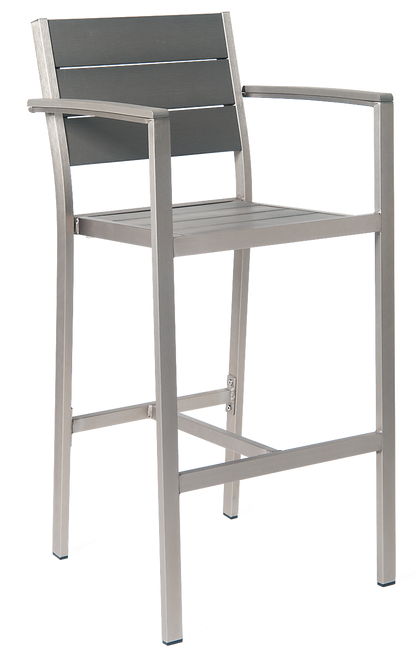Argyle Outdoor Aluminum Bar Stool with Arms