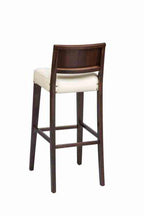 Bosworth Bar Stool with white upholstered seat (back view)