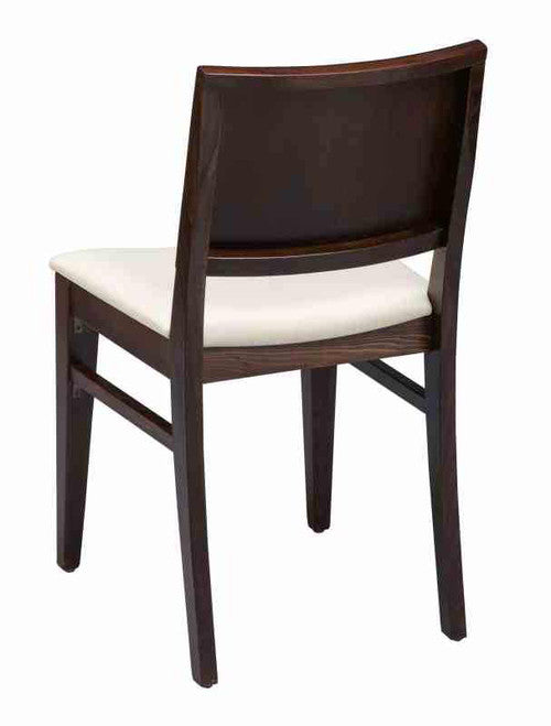 Bosworth Chair with white upholstered seat (back view). 