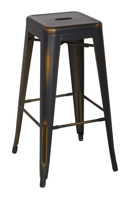 Galvanized Backless Metal Bar Stool (Set of Four)