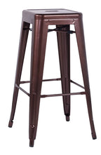 Galvanized Backless Metal Bar Stool in Copper. 