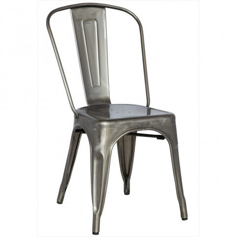 French Inspired Industrial Galvanized Chair (Set of Four)