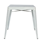 Galvanized Steel Outdoor Dining Table in white finish. 