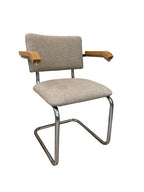 Breuer Cesca Arm Chair Slip Style Pecan Fabric Chrome Frame | Seats And Stools