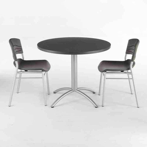 Iceberg CafeWorks Bistro Table and Chair Set in graphite granite. 