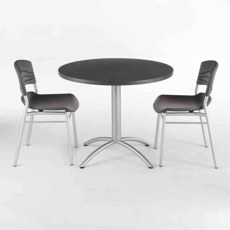 Iceberg CafeWorks Cafe Chair (Set of Two), pictured with Iceberg CafeWorks Round Table. 
