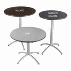 Iceberg CafeWorks 42" High Bistro Table features adjustable feet, steel base, and is available in three finishes and three table top shapes. 