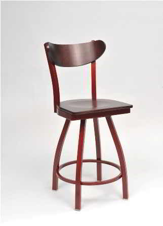 Contoured Combo Chair in cherry wood finish with wood seat. 