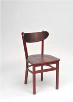 Contoured Combo Bar Stool matching chair in wood finish with wood seat. 