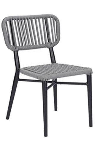  Outdoor Black  Aluminum Chair with Grey Terylene Fabric Seat & Back.