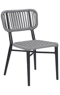  Outdoor Black  Aluminum Chair with Grey Terylene Fabric Seat & Back.