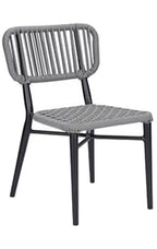  Outdoor Black  Aluminum Chair with Grey Terylene Fabric Seat & Back.