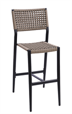 Outdoor Black Aluminum Barstool with Terylene Fabric (Polyester) Seat and Back
This outdoor with a black aluminum frame is modern , elegant and easy to decorate with.
Perfect for your backyard, deck or restaurant patio during the summer.