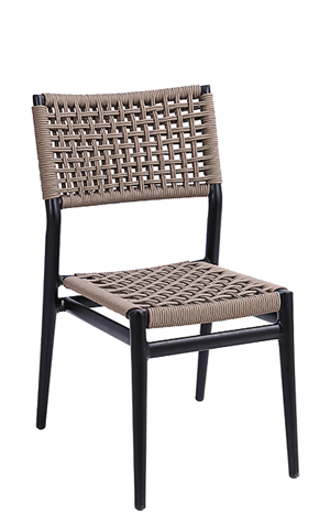 Outdoor Black Aluminum Chair with Terylene Fabric  