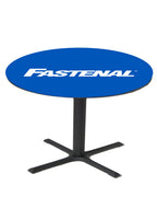 30" High Fastenal pub table. Bring your brand to the forefront with our Custom pub tables—they are  durabile and they add promotional power to your space."