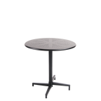 30" round indoor/outdoor metal folding table in black finish.

The perfect aesthetic for your home, restaurant or bar seating area. 