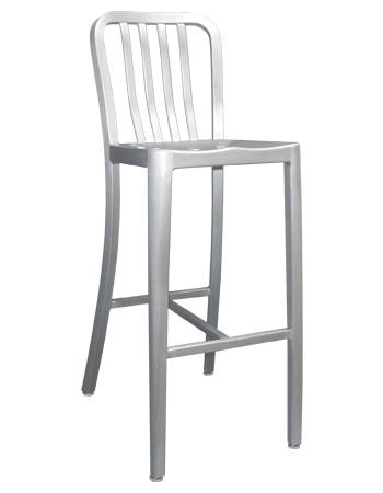 The Rosa Outdoor Aluminum Bar Stool sports a contemporary slat back style, and features a rust-proof lightweight aluminum finish, making it a perfect addition to your restaurant, bar or home outdoor patio.