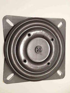 Tilted ( 3 Degree Pitch ) Replacement Bar Stool Swivel Plates for bar stools and chairs with backs. 
- Pre-lubed
- 12 gauge steel
- 5 1/4" hole center, slot 3/4" long, top swivel plate
- 2 1/2" hole center, 1/4" threaded bolt holes, bottom swivel plate
- 500 LBS load
- 6 3/4" X 6 3/4"
- Made In USA