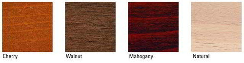 Seats and Stools' solid wood replacement seats are contoured saddle style, 1" thick, and are available in four finishes: Natural, Cherry, Walnut, and Dark Mahogany. featuring a contoured saddle seat that's 1" thick. Natural has a clear, matte finish. Seats sold individually.