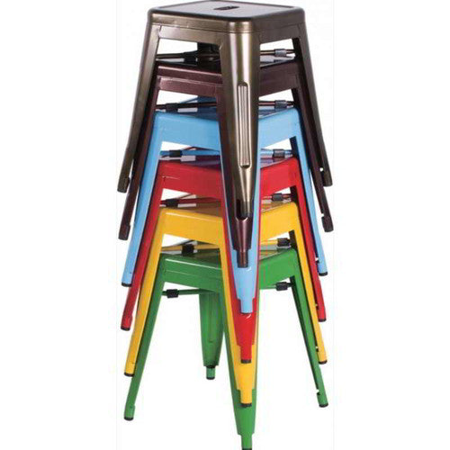 Galvanized Steel Backless Side Chair (Set of Four)