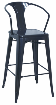 Our French Inspired Industrial Chic Bar Stool in Black. 