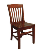 Made from solid beechwood, our Schoolhouse Bar Stool (shown in cherry finish, chair height) is built to withstand commercial use. Available in mahogany, cherry or walnut wood finish. Seat height 17". Also available in chair height. 