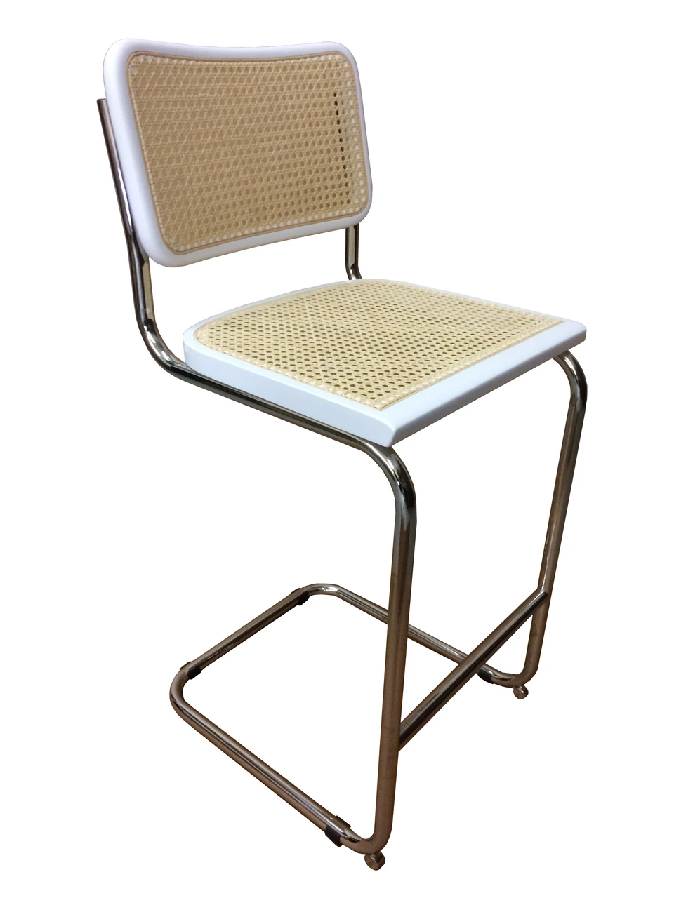 White breuer cesca cane bar stool chair